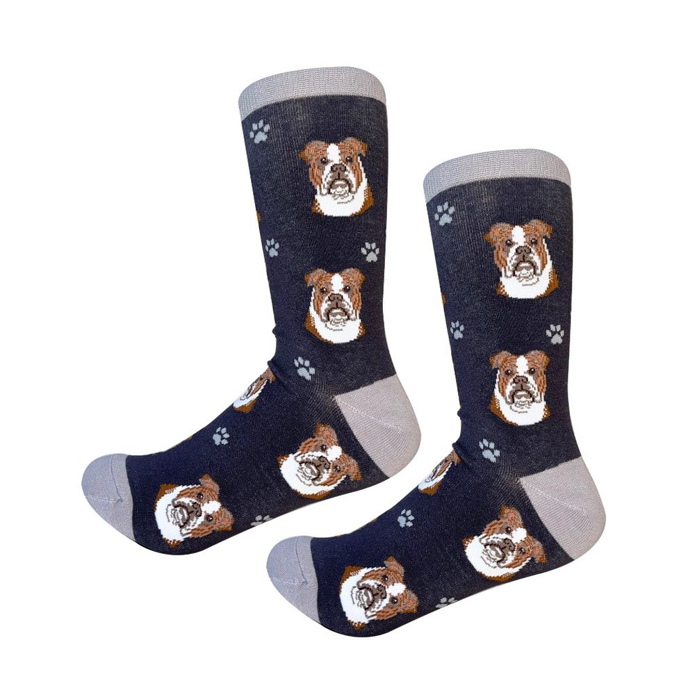 Bulldog  - Fun Unisex Socks - Crazy Pet Lover - Novelty Socks